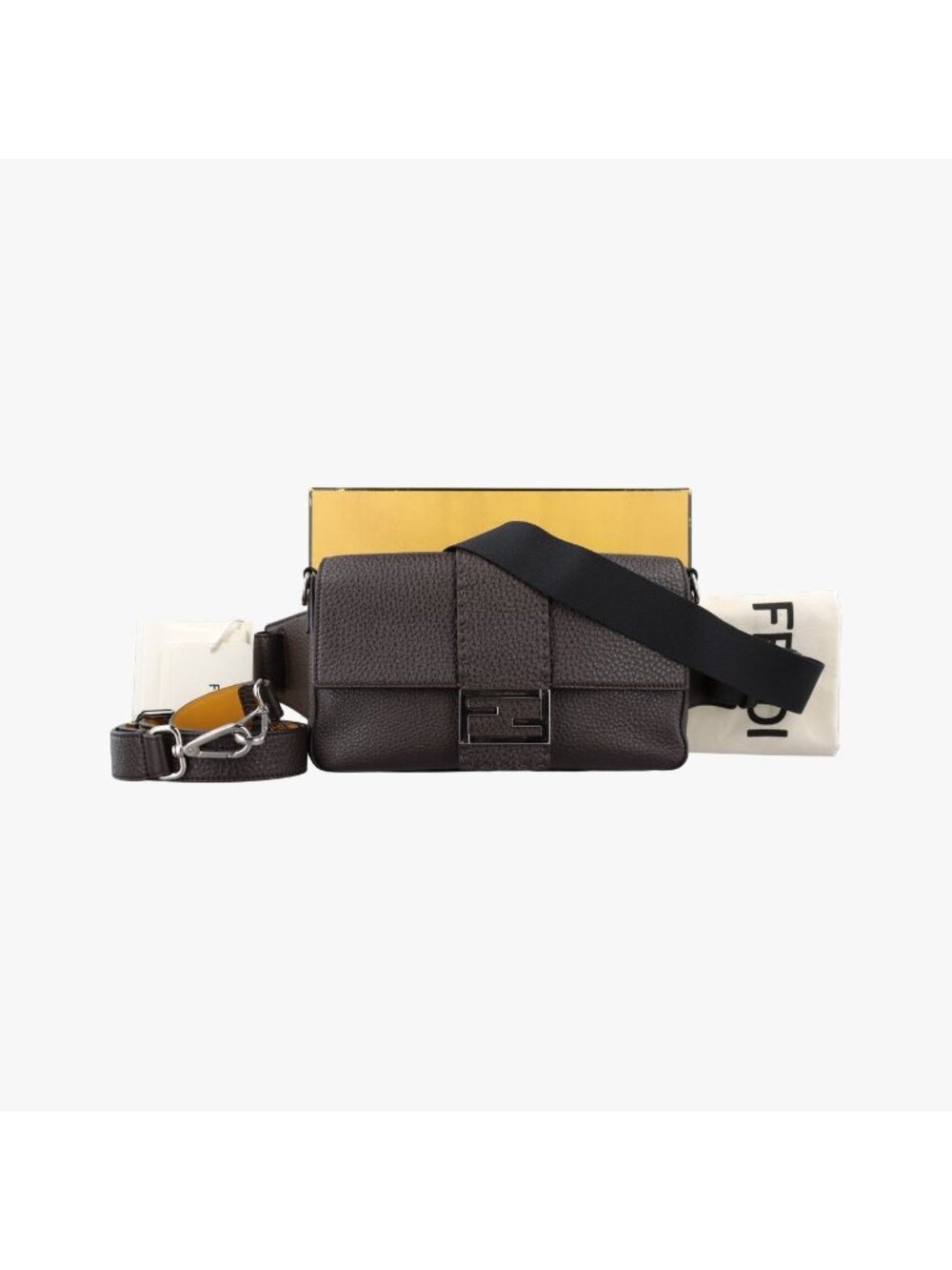 Fendi Baguette Brown Leather Shoulder Bag